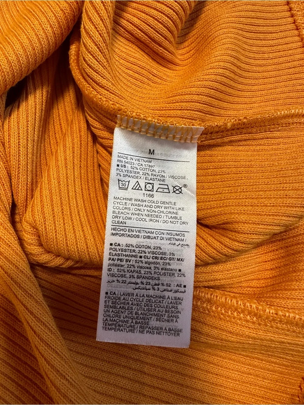 Old Navy Orange Ribbed Knit High Side Slit Maxi Skirt Size M